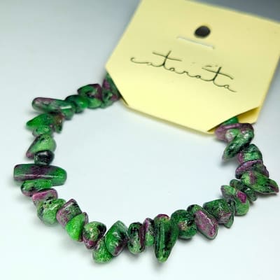 Pulsera de Zoisita y Rubí Irregular Seleccionado de 6 mm 1