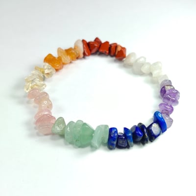 Pulsera Intercalada de 7 Chakras Irregular de 4 mm
