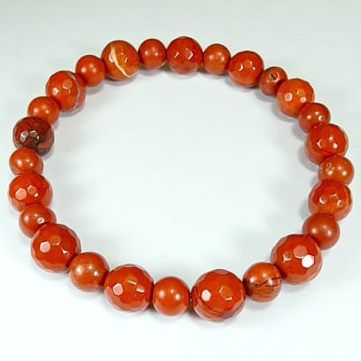 Pulsera Intercalada De Jaspe Rojo en Perlas desde 6 mm