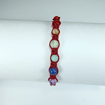 Pulsera Tejida Con Broche De 7 Chakras, Cuarzo Amatista Y Sodalita Azul4