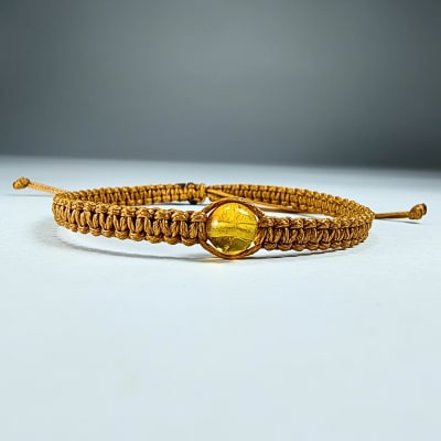 Pulsera Tejida Siena De Ámbar Mexicano en Perlas de 6 mm