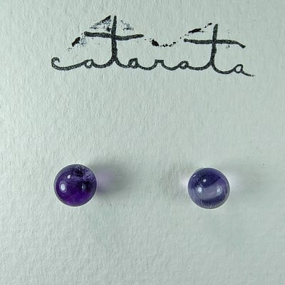Puntos De Cuarzo Amatista Violeta Y Fantasía Plateada de 5 mm