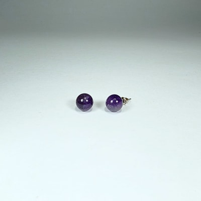 Puntos De Cuarzo Amatista Violeta Y Fantasía Plateada de 6 mm