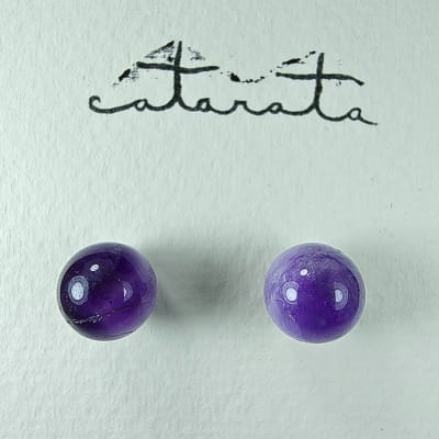 Puntos De Cuarzo Amatista Violeta Y Fantasía Plateada de 8 mm