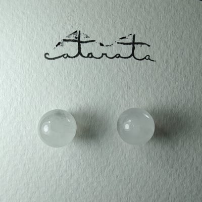 Puntos De Cuarzo Blanco Y Fantasía Plateada de 8 mm1