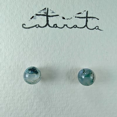 Puntos De Ágata Musgo Y Fantasía Plateada de 5 mm1