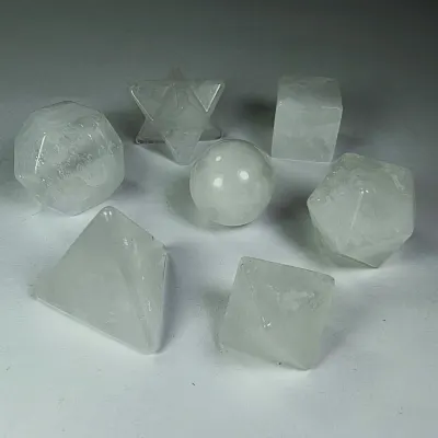 Sólidos Platónicos De Cuarzo Blanco1