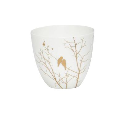 PORTAVELA PORCELANA PAJARO DORADO PORTAVELA PORCELANA PAJARO DORADO