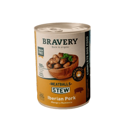 BRAVERY DOG LATA ALBONDIGA GUISO DE CERDO IBERICO1
