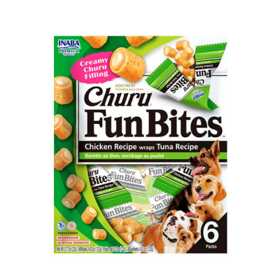 CHURU FUN BITES PARA PERROS RECETA DE POLLO CON ATUN EN WRAPS DE POLLO