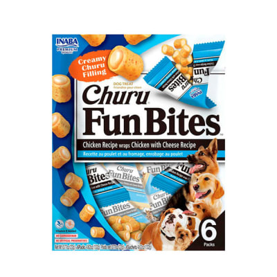 CHURU FUN BITES PARA PERROS RECETA DE POLLO CON QUESO EN WRAPS DE POLLO1