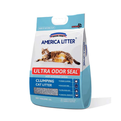 ARENA AMERICA LITTER (AGLUTINANTE CON CARBON ACTIVADO) SELLA ULTRA OLOR SIN AROMA