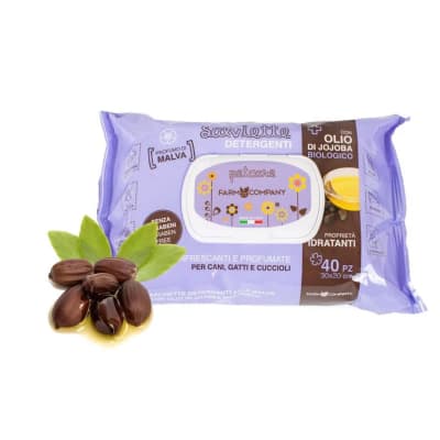 TOALLA HUMEDA ACEITE DE JOJOBA Y AROMA MALVA