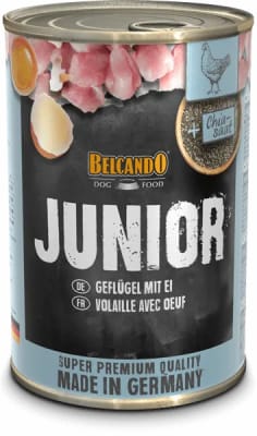 BELCANDO LATA PERRO JUNIOR ALIMENTO HUMEDO AVE Y HUEVOS1
