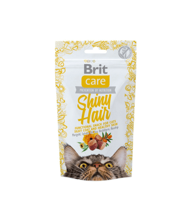 BRIT CARE GATO SNACK SHINY HAIR FUNCTIONAL 50G1