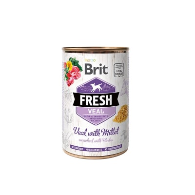 BRIT FRESH PERRO LATA VEAL WITH MILLET  (BASE DE TERNERO Y MIJO)