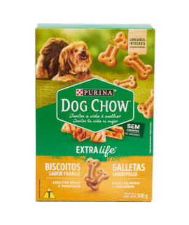 DOG CHOW GALLETA SABOR POLLO RAZA PEQUEÑA 500G1