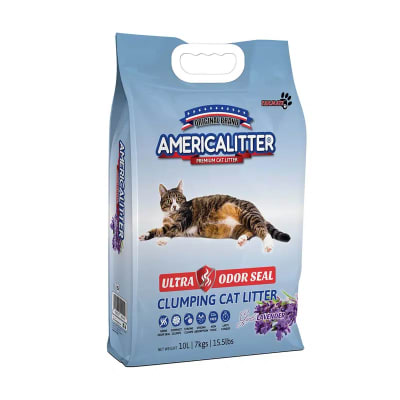 ARENA AMERICA LITTER (AGLUTINANTE CON CARBON ACTIVADO) SELLA ULTRA OLOR AROMA LAVANDA