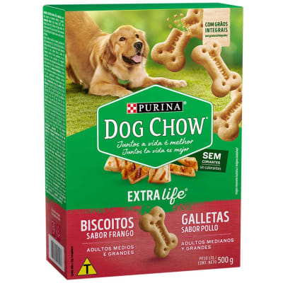 DOG CHOW GALLETA ADULTO POLLO 500G MEDIANO Y GRANDE1
