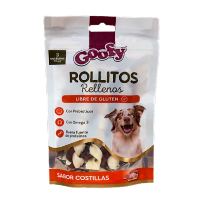 GOOFY ROLLITOS RELLENOS 3 UNIDADES 60GRS SABOR COSTILLA