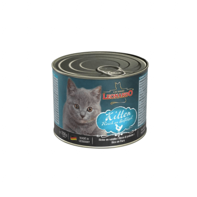 LEONARDO LATA GATO KITTEN ALIMENTO HUMEDO DE POLLO