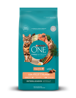 PURINA ONE GATO ESTERILIZADO SABOR POLLO Y SALMON