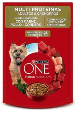 PURINA ONE SOBRE PERRO ADULTO Y CACHORROS CARNE , POLLO Y CORDERO1