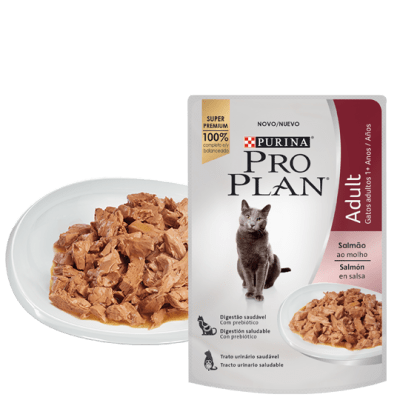 PRO PLAN SOBRE GATO ADULTO SALMON EN SALSA 85GRS1