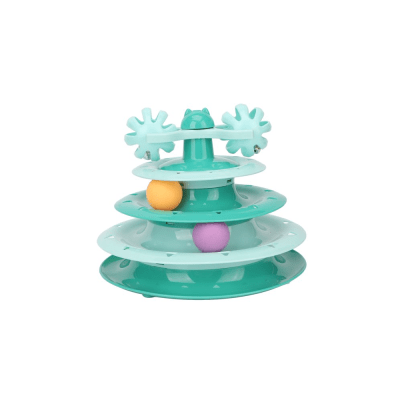 JUEGO ESPIRAL GATO CON 2 PELOTAS ARRIBA