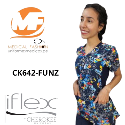 Mock Wrap Knit Panel Print Top in Fleur Frenzy CK642