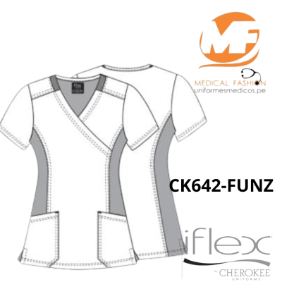 Mock Wrap Knit Panel Print Top in Fleur Frenzy CK642