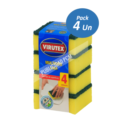 ESPONJA COCINA VIRUTEX PACK x 4 ESPONJA COCINA VIRUTEX PACK x 4