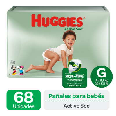 PAÑAL HUGGIES ACTIVE SEC G x 68