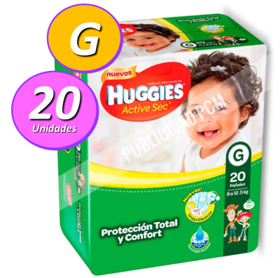 PAÑAL HUGGIES ACTIVE SEC Gx20 PAÑAL HUGGIES ACTIVE SEC Gx20