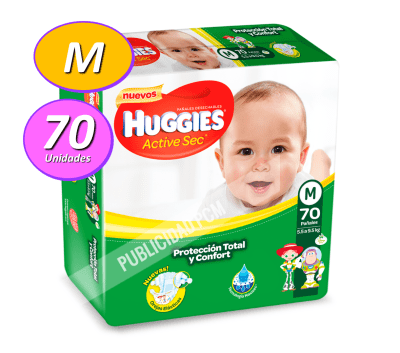 PAÑAL HUGGIES ACTIVE SEC M x 70 PAÑAL HUGGIES ACTIVE SEC M x 70