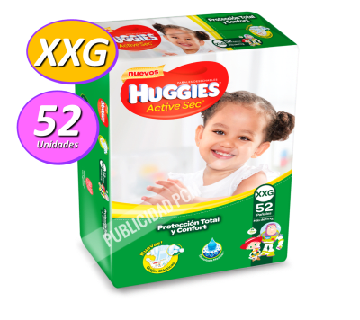 PAÑAL HUGGIES ACTIVE SEC XXG x 52 PAÑAL HUGGIES ACTIVE SEC XXG x 52