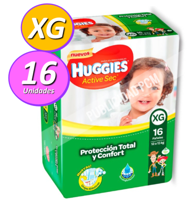PAÑAL HUGGIES ACTIVE SEC XGx16 PAÑAL HUGGIES ACTIVE SEC XGx16