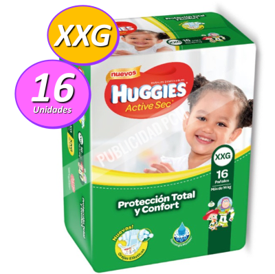 PAÑAL HUGGIES ACTIVE SEC XXGx16 PAÑAL HUGGIES ACTIVE SEC XXGx16