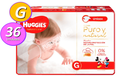 PAÑAL HUGGIES NATURAL CARE Gx36 PAÑAL HUGGIES NATURAL CARE Gx36