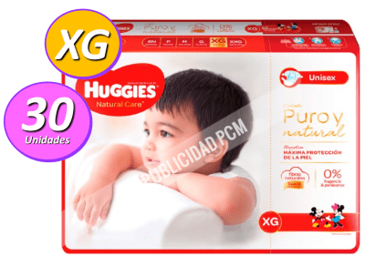 PAÑAL HUGGIES NATURAL CARE XGx30 PAÑAL HUGGIES NATURAL CARE XGx30
