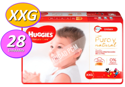 PAÑAL HUGGIES NATURAL CARE XXGx28 PAÑAL HUGGIES NATURAL CARE XXGx28
