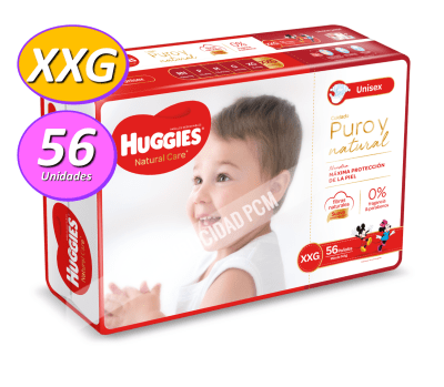 PAÑAL HUGGIES NATURAL CARE XXG x 56 PAÑAL HUGGIES NATURAL CARE XXG x 56