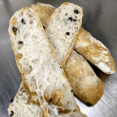 Pan Ciabatta Aceituna Negra