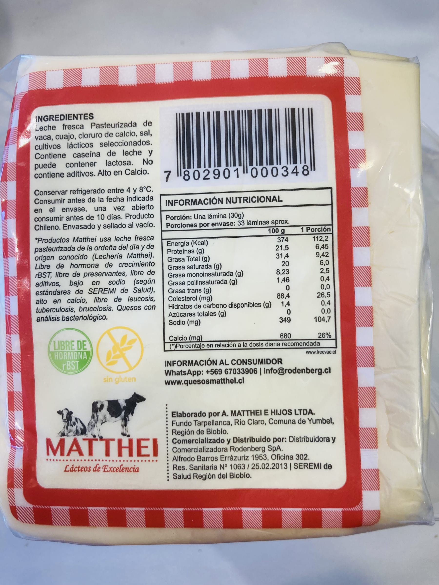 Queso Laminado 1 Kg.