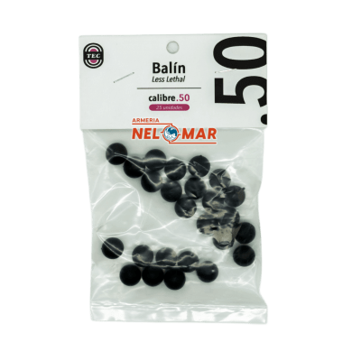 BALIN TRAUMATICO TEC CALIBRE .50 (25 uni.)
