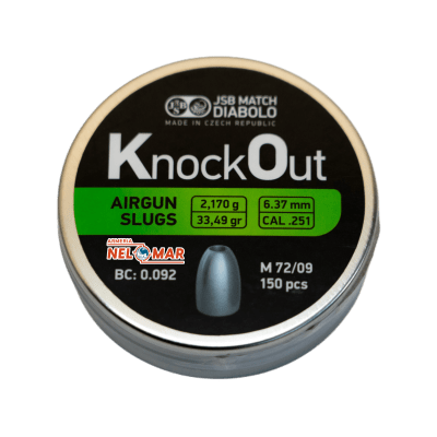 SLUG JSB KNOCKOUT MKII CAL.6.37/33,49GR 150 uni.