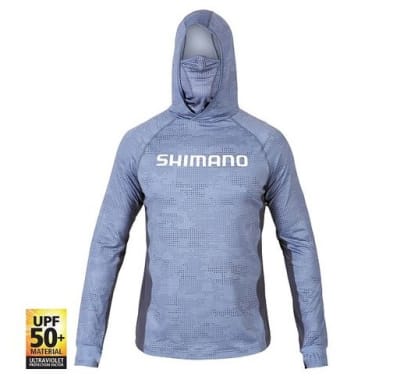 POLERA SHIMANO TECH TEE M/LARGA CON GORRO Y BUFF GRIS