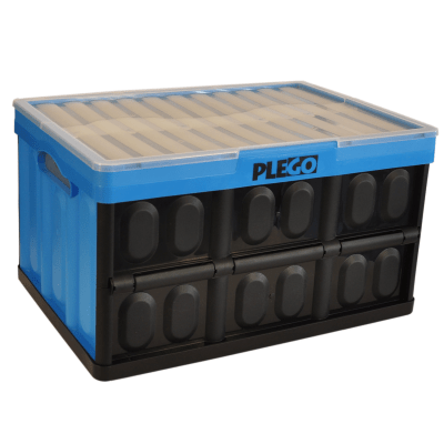 Caja plegable con tapa azul