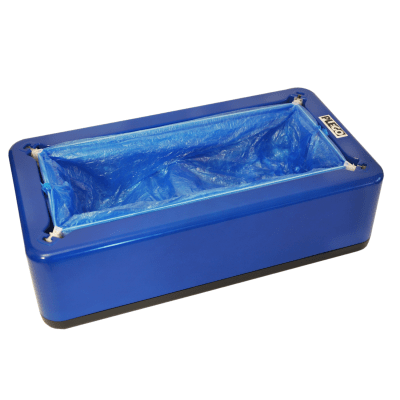 Dispensador de cubre calzado azul