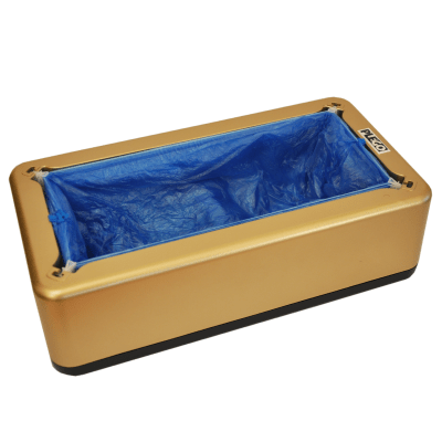 Dispensador de cubre calzado dorado